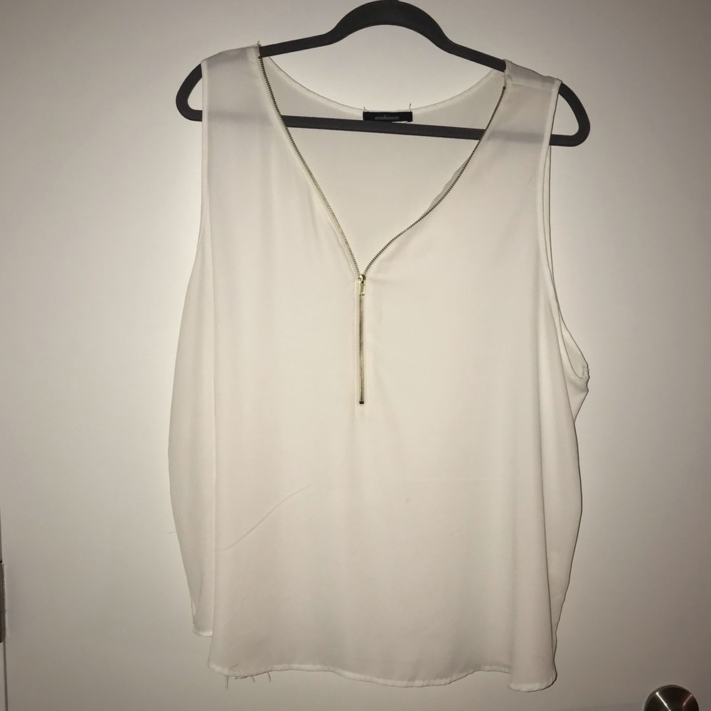 White chiffon tank top